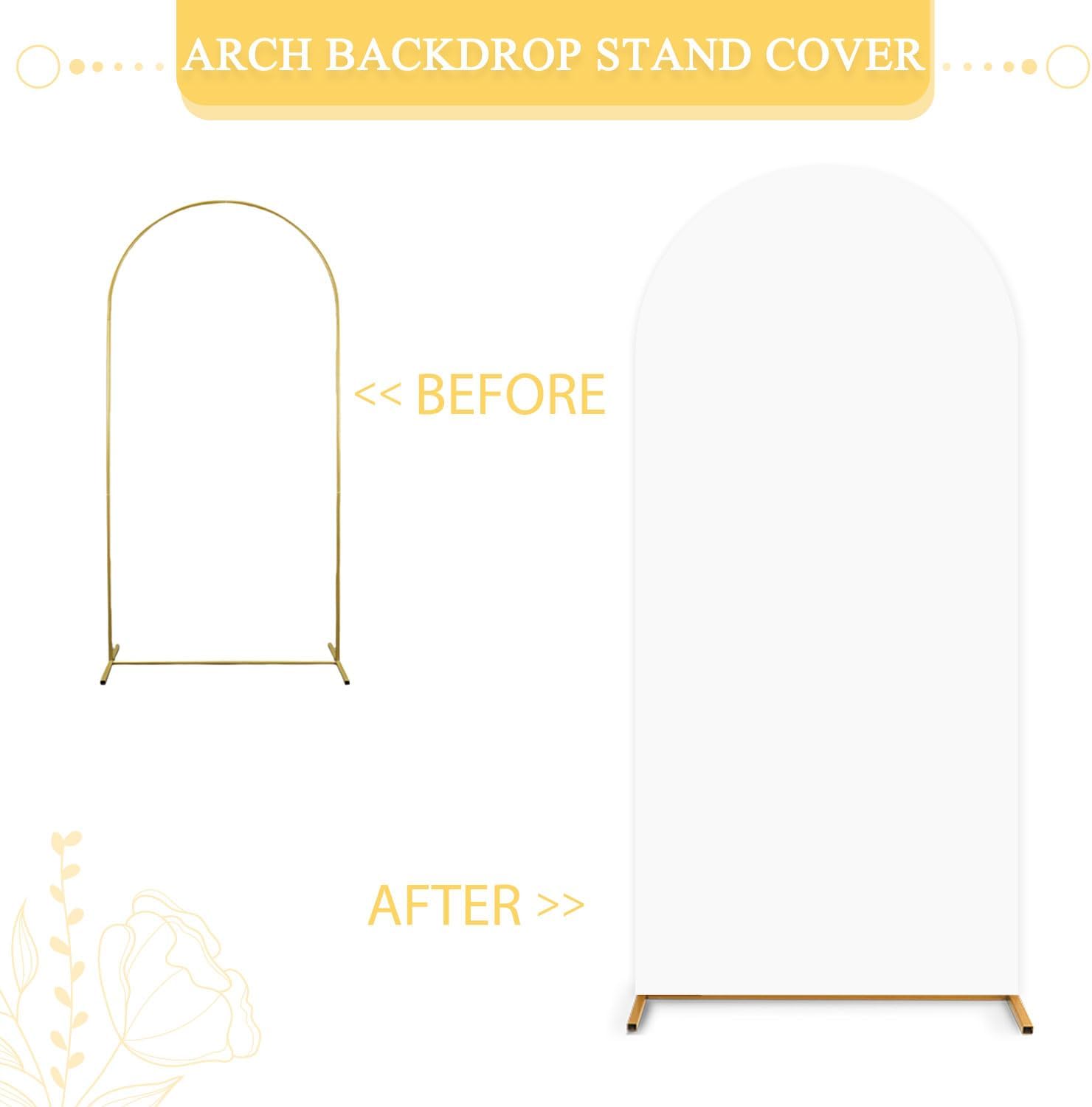 White Stretchy Arch Covers Set of 3 for Wedding