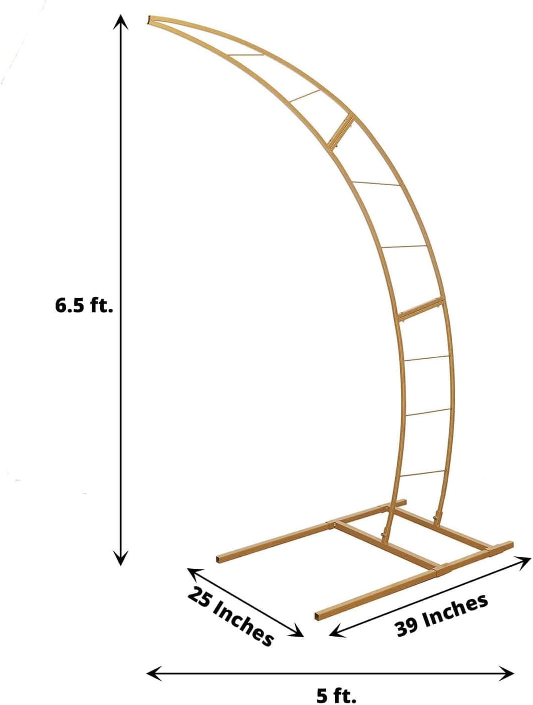 65ft Gold Metal Crescent Moon Wedding Arch Photography Backdrop Stand