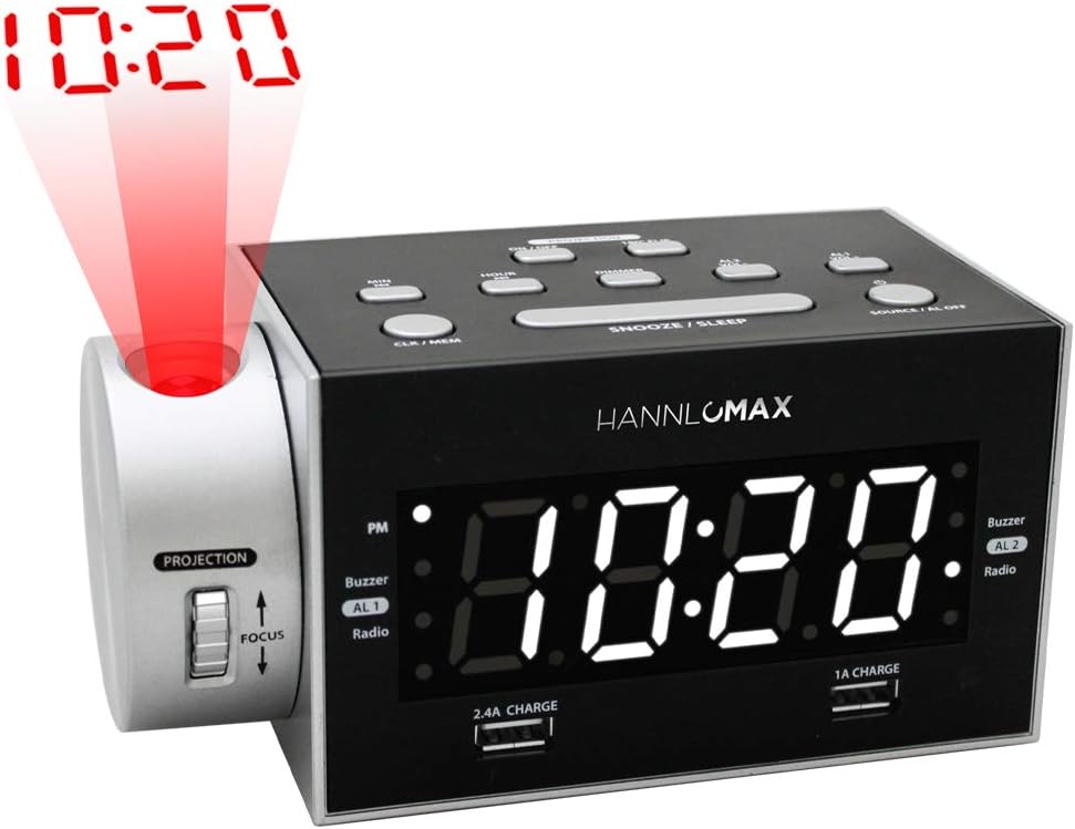 HANNLOMAX HX-135CR Alarm Clock Radio with Projection
