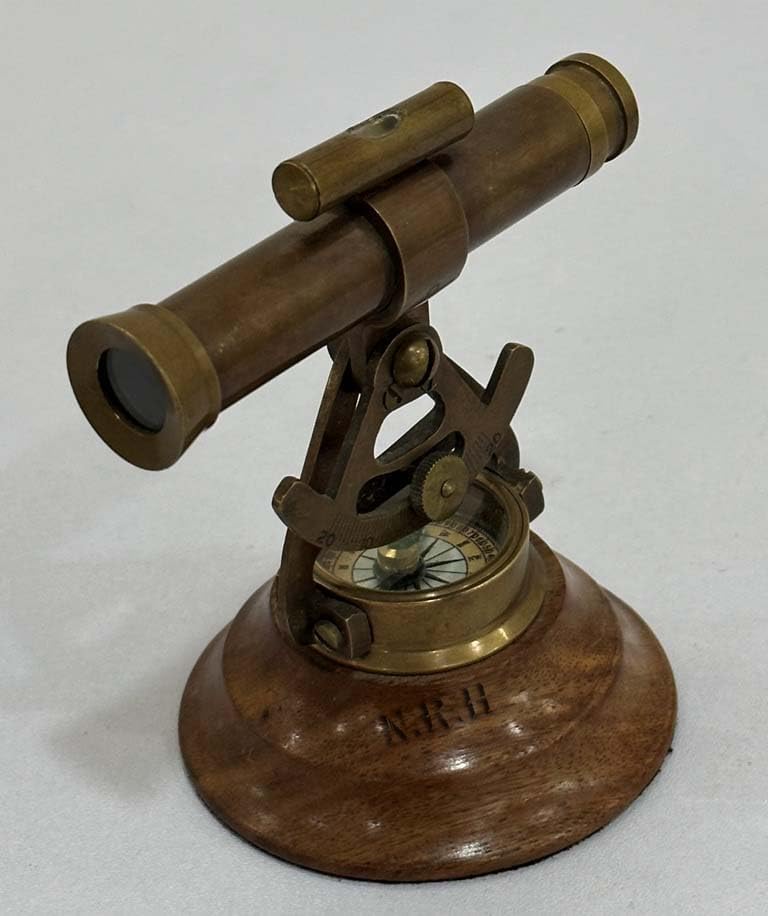 Brass Alidade Telescope 4 Inch with Compass