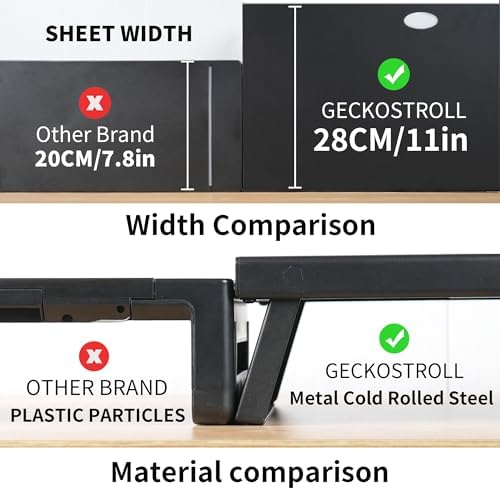 All-Metal Foldable Monitor Stand with Phone Holder