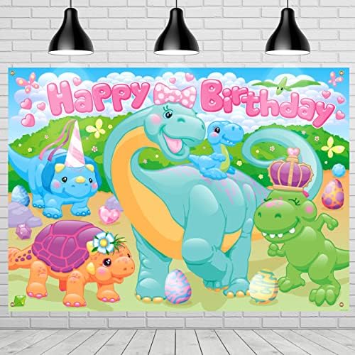 Treasures Gifted Girl Dinosaur Birthday Backdrop