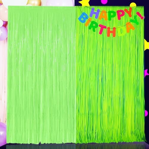 Glow in The Dark Fluorescent Curtains 2 Pack Green