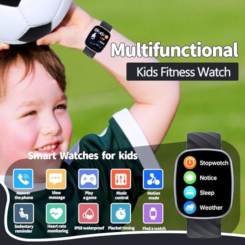 AYATAHA Smart Watch for Kids Ages 5-15 S60K Black