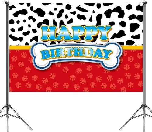 Red Dog Paw Birthday Party Backdrop Set