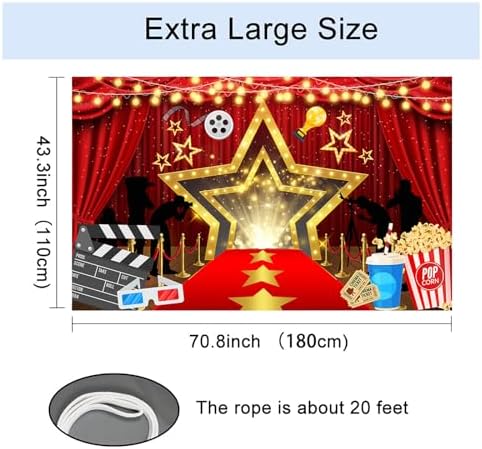 Movie Night Party Decor Red Carpet Event Banner