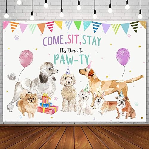 Sendy 7x5ft Dog Birthday Backdrop Photo Studio Decor