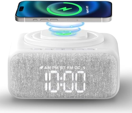 GEYUEYA Home Bluetooth Speaker with Night Light and Alarm Clock Radio