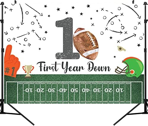 Football First Birthday Backdrop 7x5ft Game Time Decor