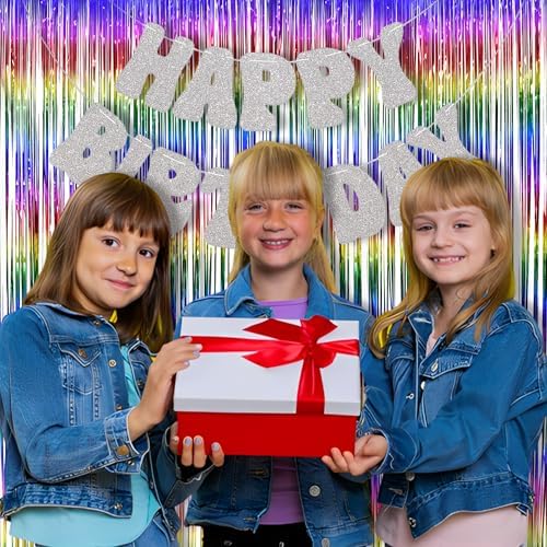 BRAVESHINE Fringe Backdrop Tinsel Foil Curtains - 2 Pack