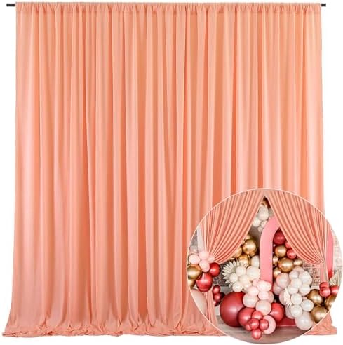 10 x 10 Feet Rose Gold Backdrop Curtains for Parties