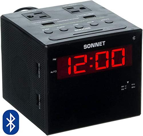 Sonnet Alarm Clock Charging Station with Bluetooth and AMFM Radio
