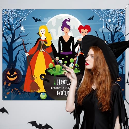 Halloween Car Decorations Kit Witch Themed Backdrop