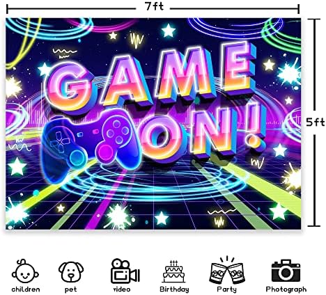 Neon Party Supplies Game On Backdrop for Kids