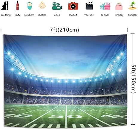 BINQOO 7x5ft Football Field Photo Background