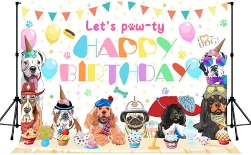 Puppy Dog Birthday Party Backdrop 7x5ft