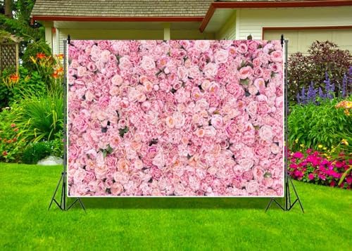 Pink Flowers Backdrop for Spring Tea Party and Birthday Events