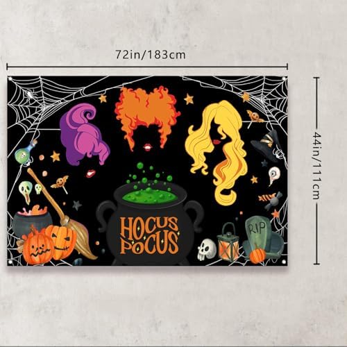 Hocus Pocus Halloween Backdrop Banner 44x72 Inches