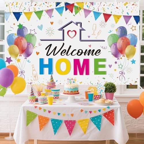 Welcome Home Backdrop Banner for Party Decorations
