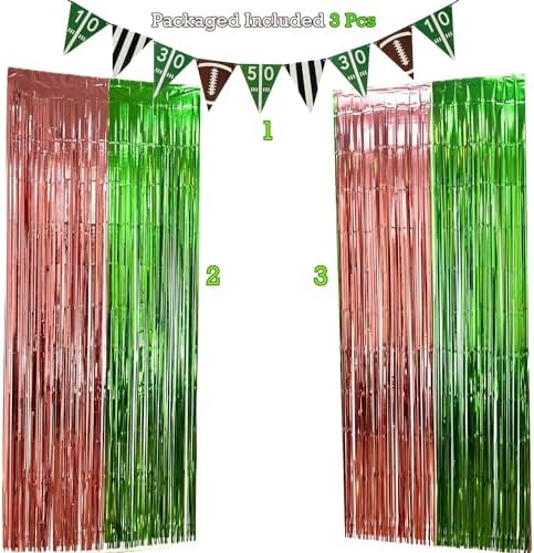 GiftExpress 3 Pk Football Fringe Curtain Decor