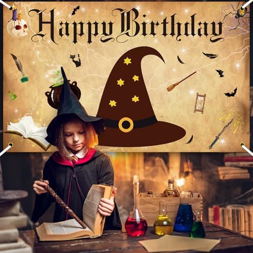 Wizard Birthday Backdrop Banners 6x36ft Party Decor Background