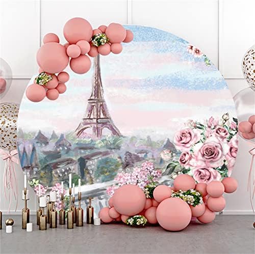 Paris Scenery Round Backdrop 75x75ft for Photography