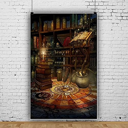 Laeacco 5x7FT Fantasy Room Magic School Halloween Horror Night Backdrop