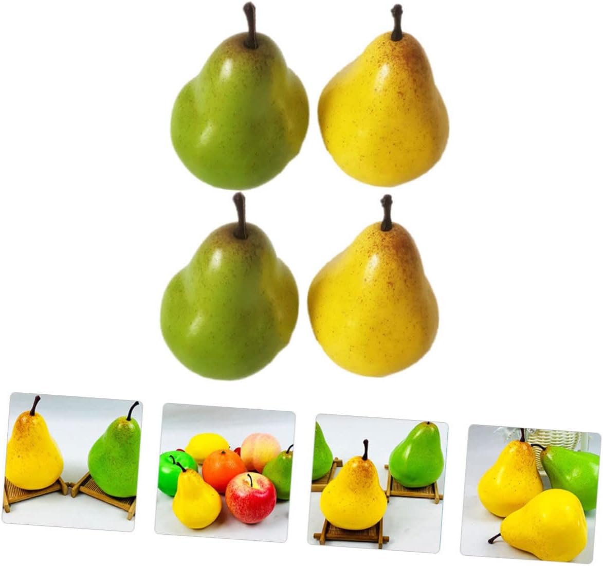6Pcs Lifelike Faux Pears for Home Office Garden Kitchen Wall Art
