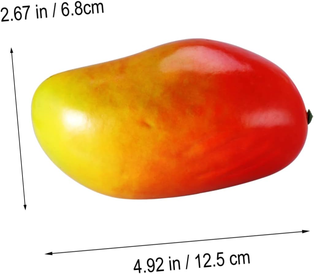 PRETYZOOM Realistic Red and Yellow Mango Artificial Fruit Photo Prop