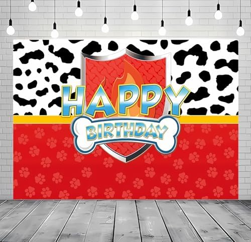 Red Dog Paw Photo Background for Studio and Parties