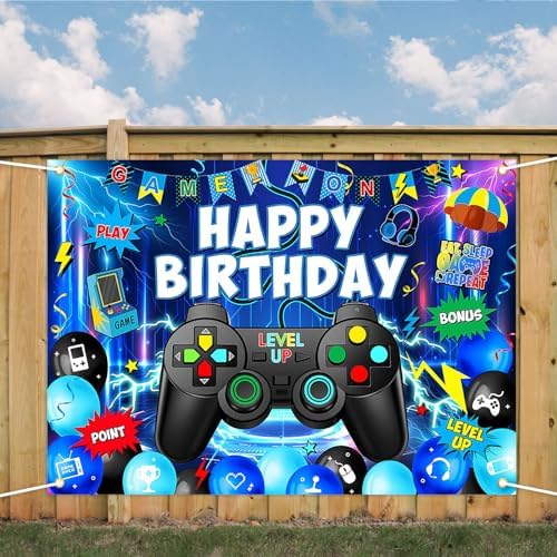 Avezano Gaming Birthday Party Backdrop 7x5ft
