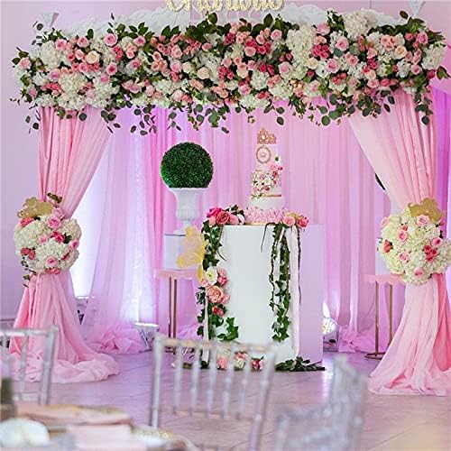 Light Pink Tulle Wedding Arch Drapes 2 Panels