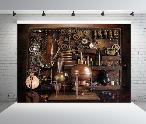 BELECO 9x6ft Vintage Steampunk Distiller Backdrop