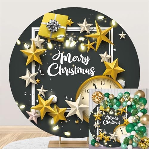 65ft Round Christmas Backdrop with Star Design