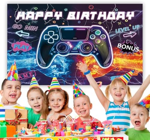 Game Machine Happy Birthday Backdrop Cloth for Parties