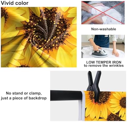 Baocicco 10x8ft Sunflower Photography Backdrop Yellow Floral