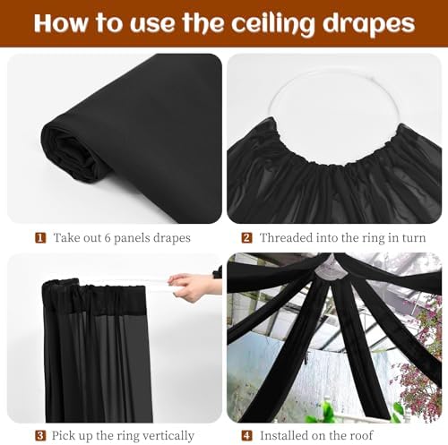 6 Panels Black Ceiling Drapes Wedding Chiffon Arch Decorations