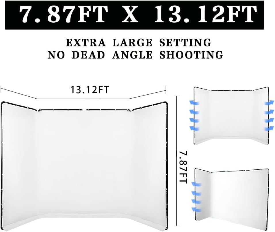 787ft x 1312ft White Photography Backdrop with Stand