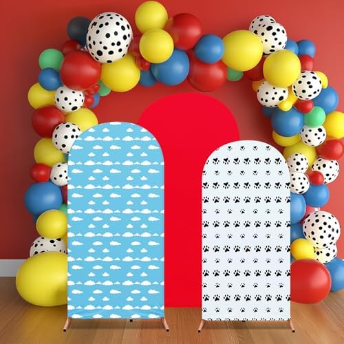 RimCereal Arch Backdrop Cover Set of 3 Red Dog Party Theme