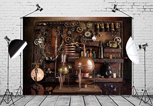 BELECO 9x6ft Vintage Steampunk Distiller Backdrop