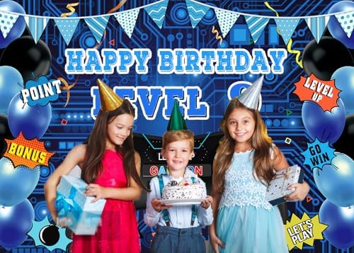 Game On Level 9 Birthday Party Backdrop Decor