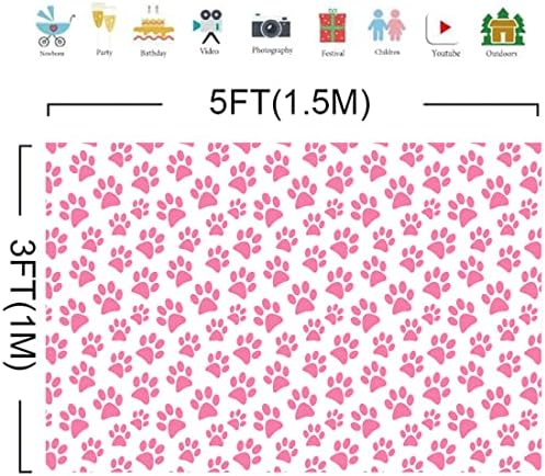 Lofaris Paw Prints Photo Background 5x3ft