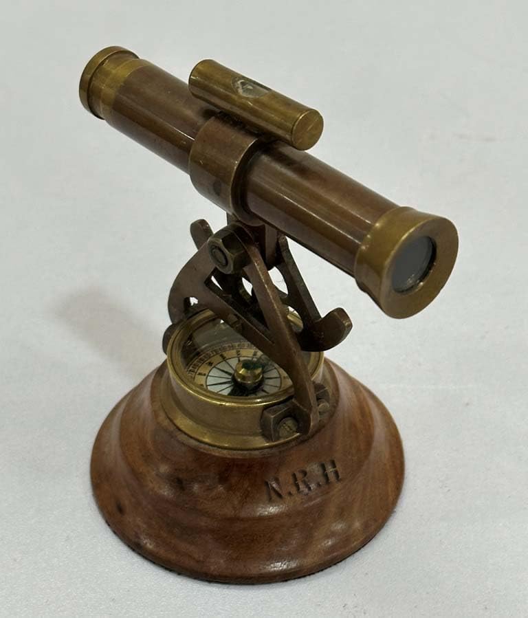 Brass Alidade Telescope 4 Inch with Compass