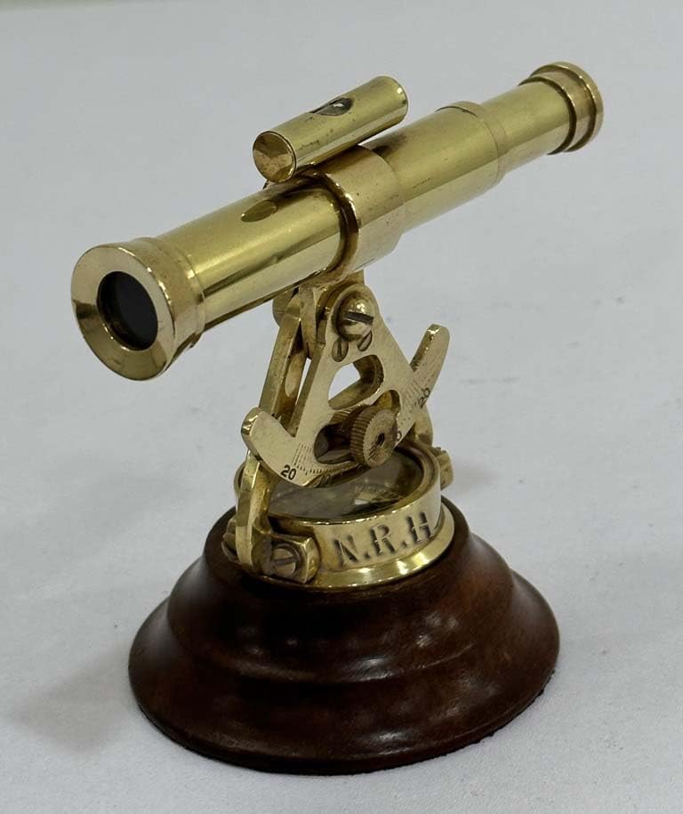4 Inch Brass Alidade Telescope with Base Compass