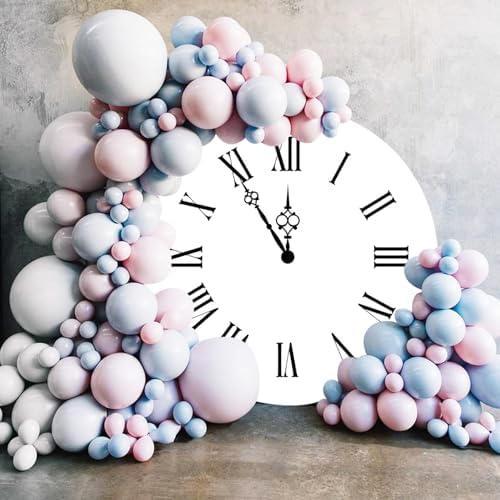 4ft Diameter Black White Retro Clock Photography Backdrop