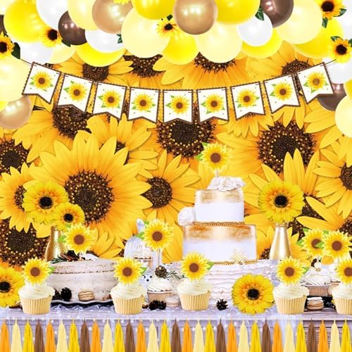 Baocicco 10x8ft Sunflower Photography Backdrop Yellow Floral