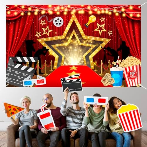 Movie Night Party Decor Red Carpet Event Banner