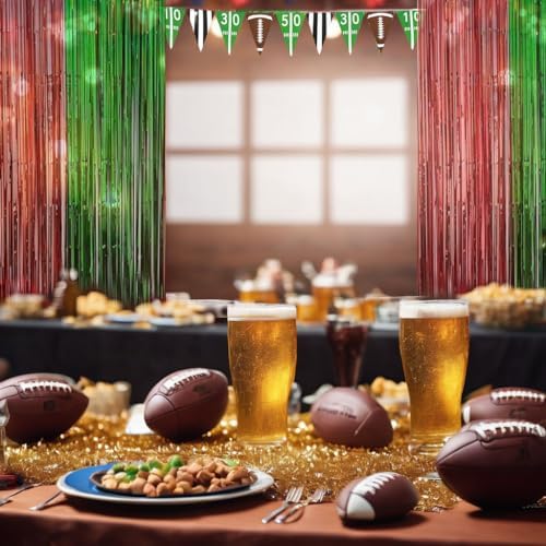 GiftExpress 3 Pk Football Fringe Curtain Decor