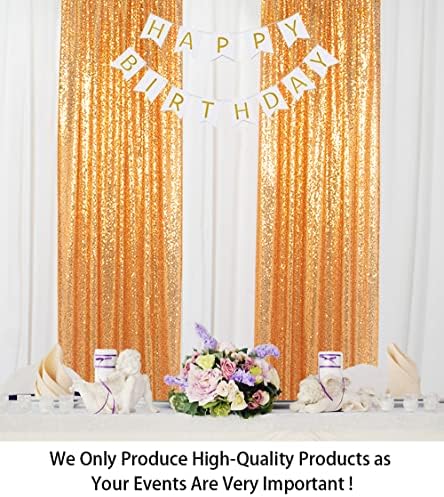 ShinyBeauty Sparkle Backdrop Curtain Gold 2 Panels Set
