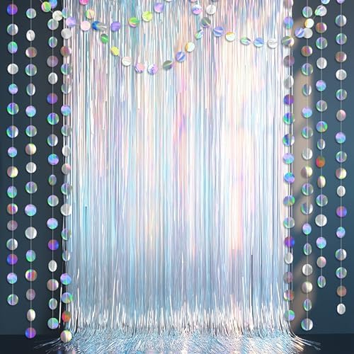 Cheerland Iridescent Tinsel Backdrop Curtain Set
